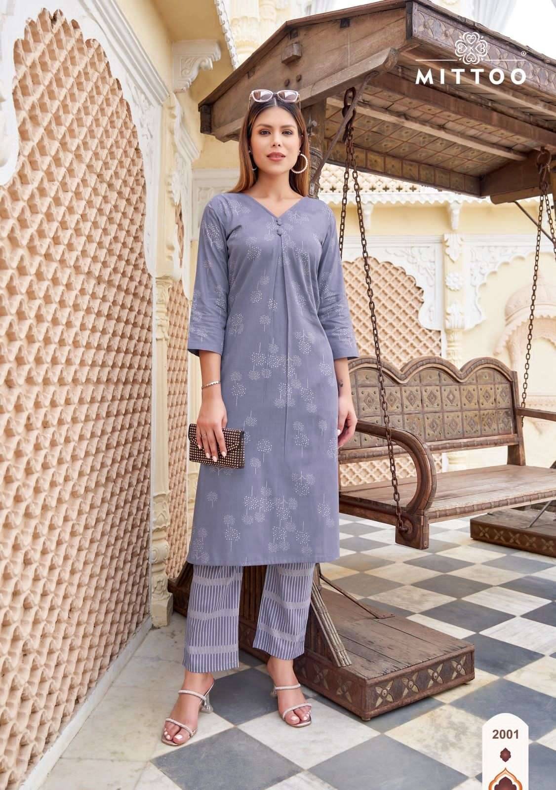  Floral Style By Mittoo 2001 To 2006 Series Beautiful Festive Suits Colorful Stylish Cotton Kurtis At Wholesale Price